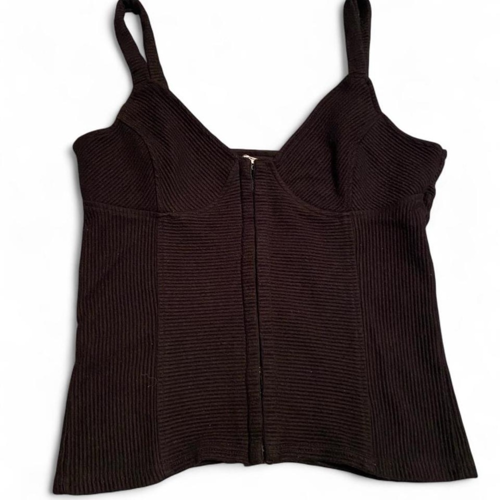 Steve Madden BB Dakota Black Ribbed Corset Style Camisole